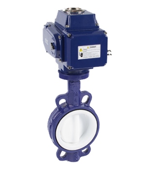 电动衬氟对夹蝶阀